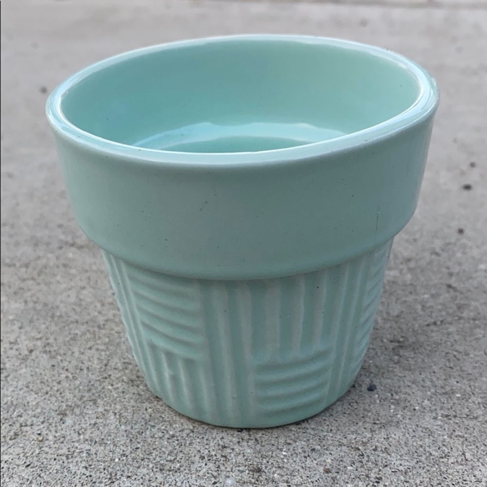 Light blue teal small succulent seed starter pot